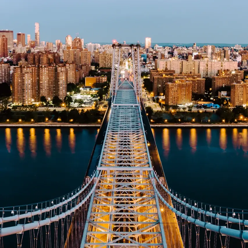 Aerial shot of the queensboro bridge