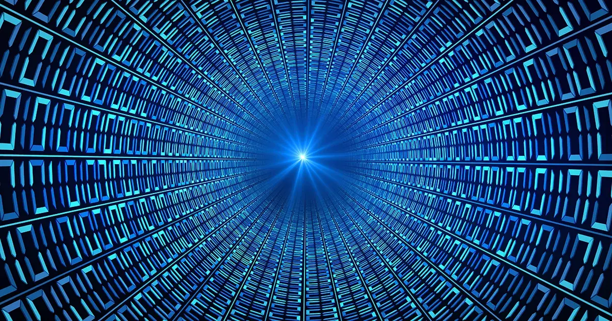 Binary code numbers in blue abstract speed motion