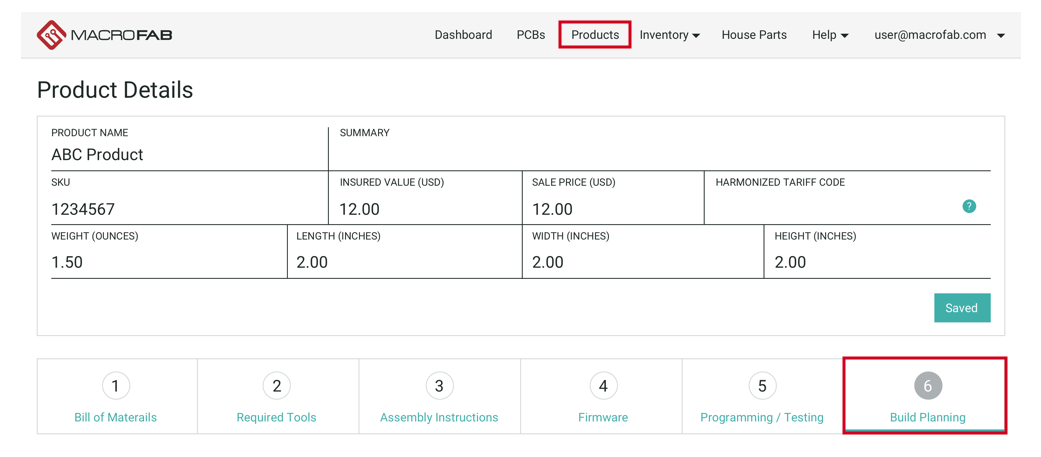 Build planning macrofab products 2