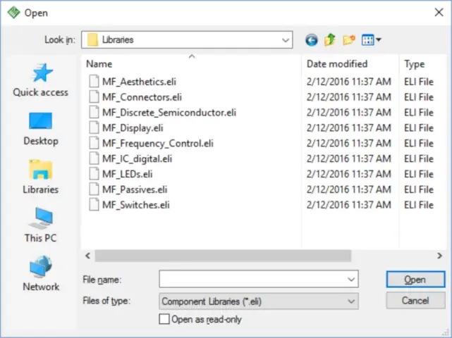 Figure 3: DipTrace Libraries