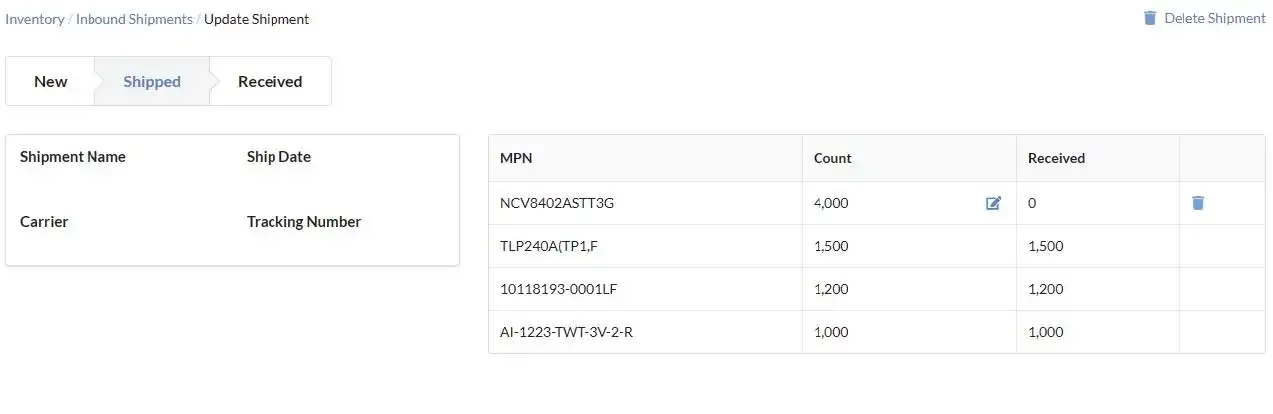 Improved Inbound Shipment Management