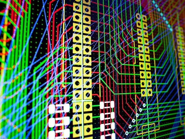 Pcb electric circuit on the pc screen