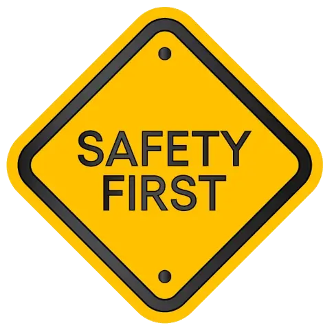 Safety first sign