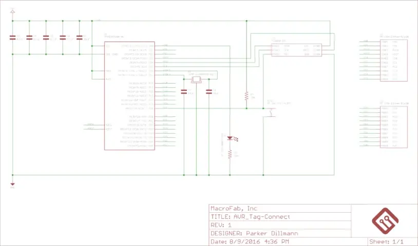 Figure 4: Schematic for the AVR_Tag-Connect example board.