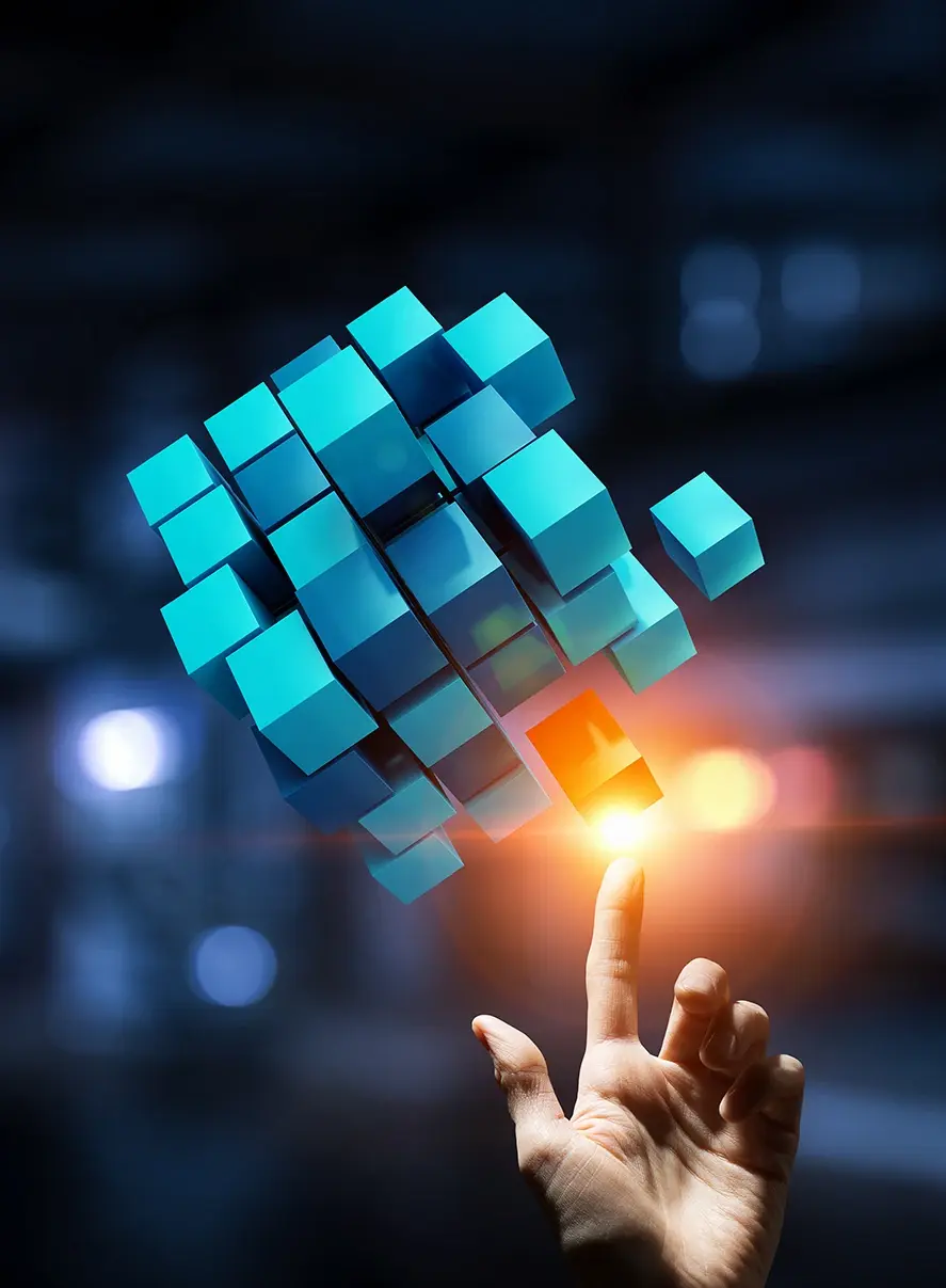 Hand cube touch