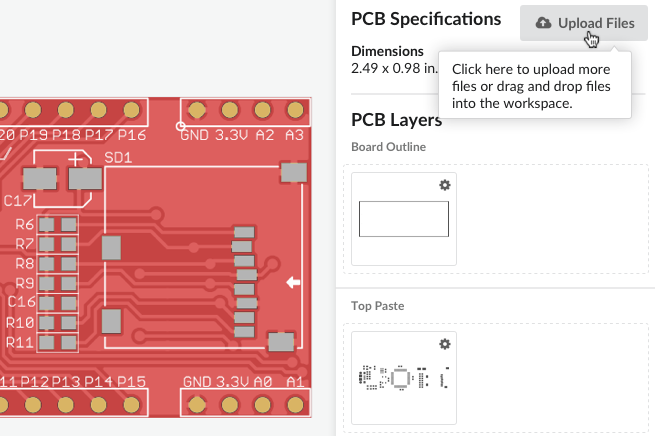 Upload pcb files