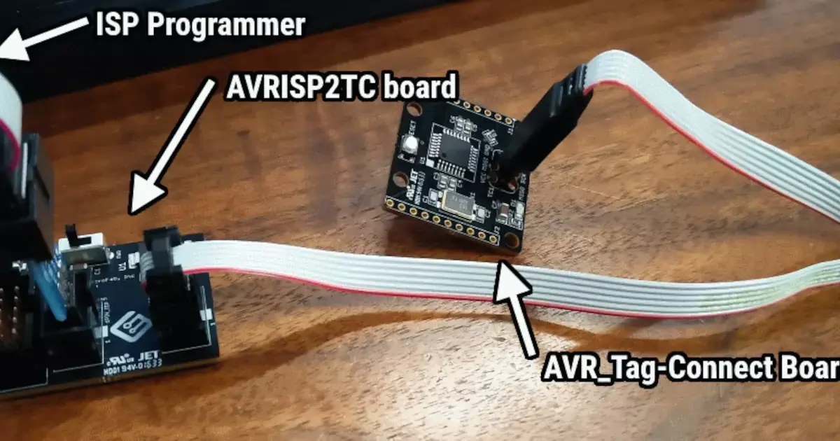 Figure 7: Setup for programming the AVR over Tag-Connect.