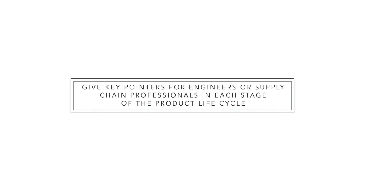 Key pointers for engineers