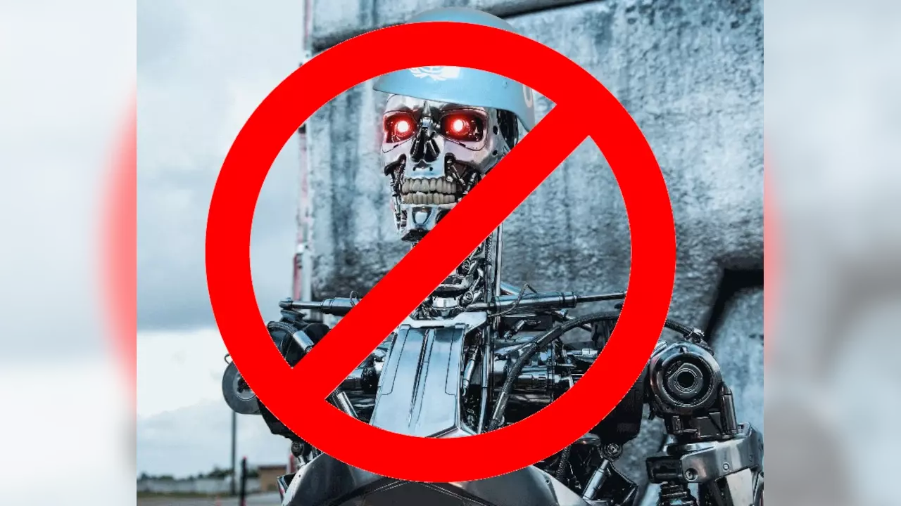 Figure 2: Artist representation of the UN banning killer robots.