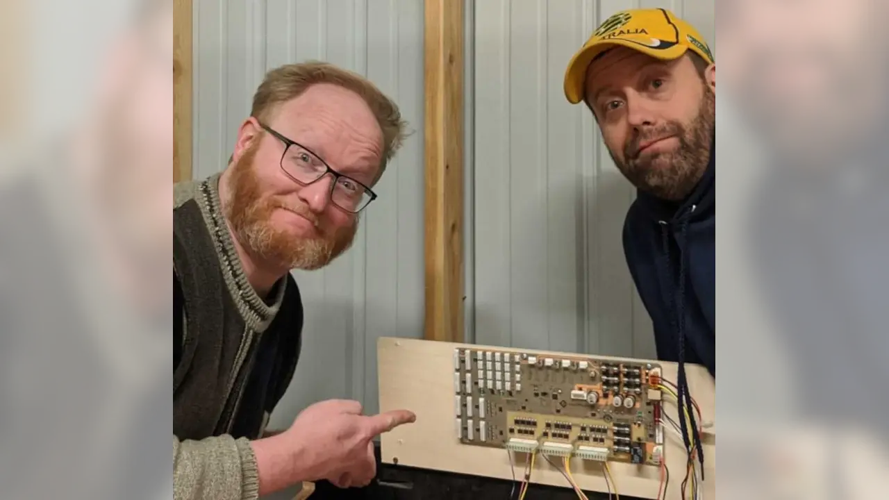 Ben and David with the PinoTaur system. Testing it in the depths of the wild wilderness of Wisconsin.