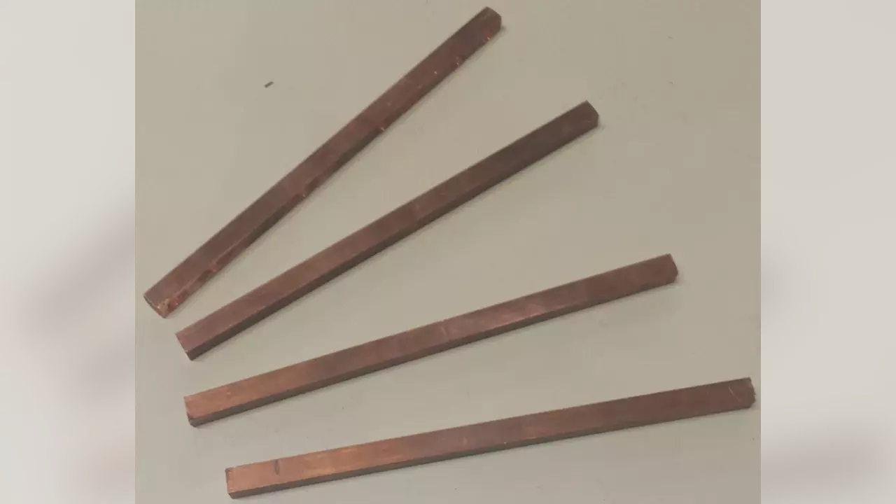 Figure 2: 5/16″ x 5/16″ copper buss bars.