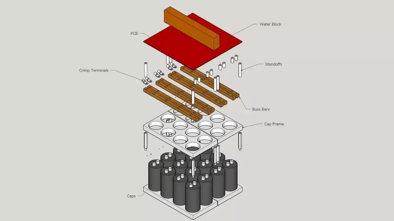 Figure 3: Exploded view of the Energon cube for the Super Simple Power Supply