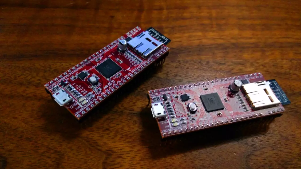 Figure 2: Parker’s Prop Dev Stick Bit Flicker. The ESP-12E module is on the back side of the PCB.