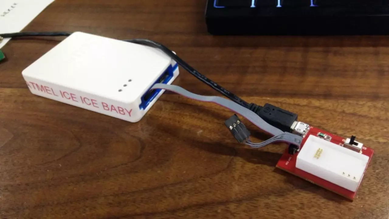 Figure 2: Simple Fixture Parker made for testing and programming a development board.