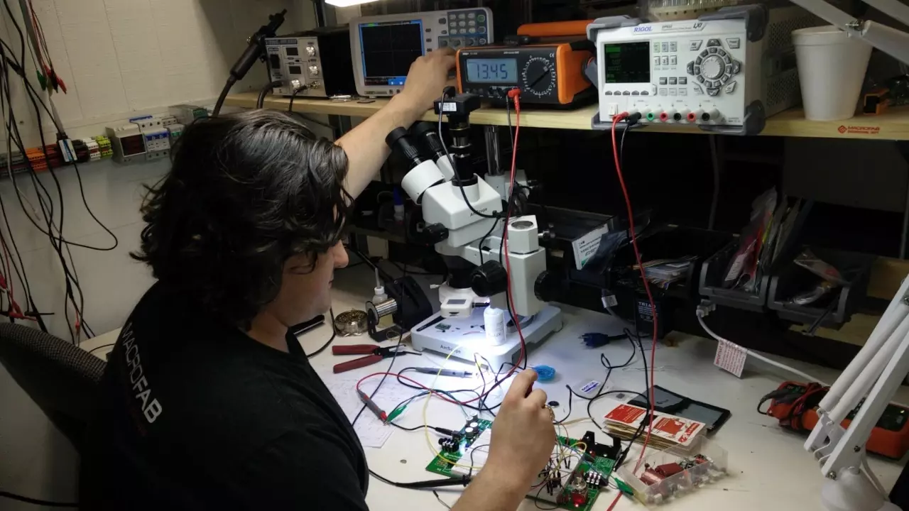 Figure 1: Stephen working on the FX Dev board earlier this week.