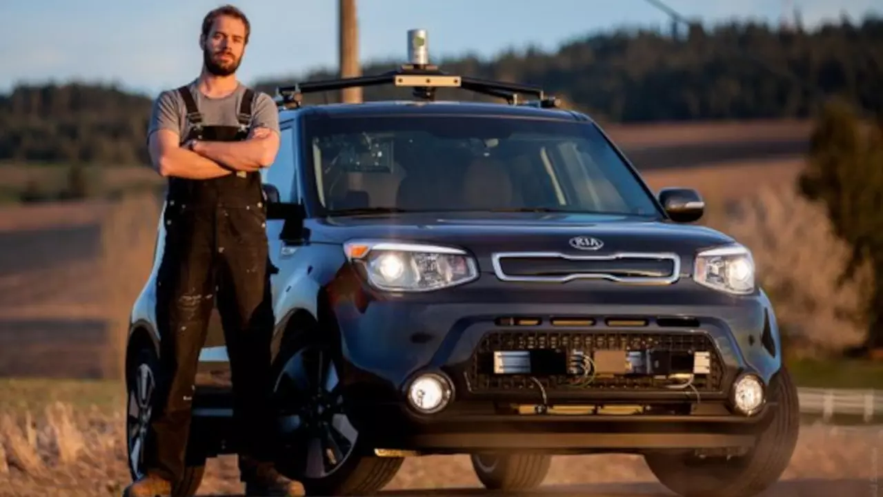 Figure 2: Josh taking the PolySync modified Kia for a spin!