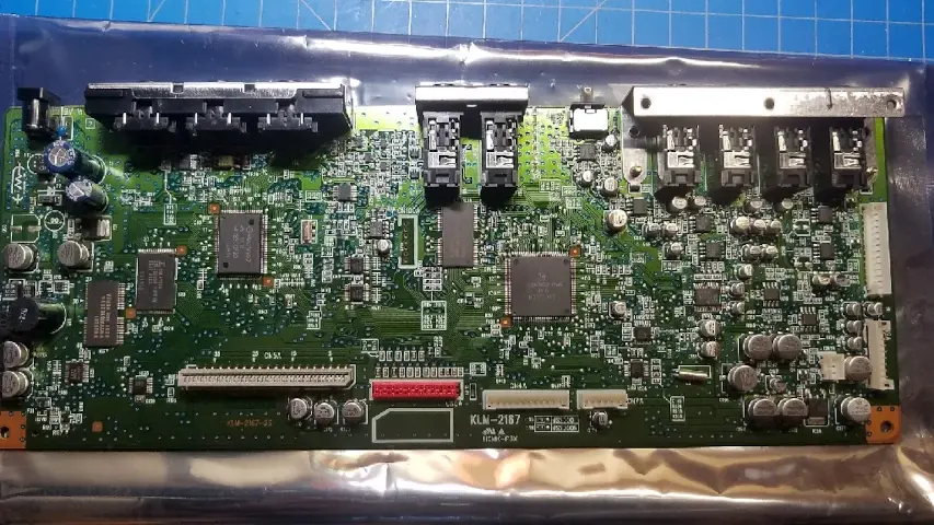 The “motherboard” of the synth Stephen repaired. From a Korg MS2000.