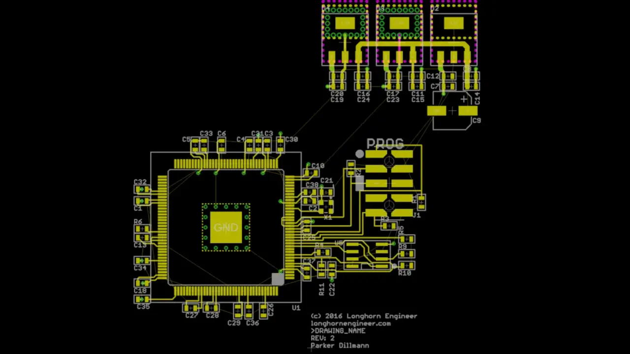 Layout for the design block Parker is working on for the EP4CE6E22C8N FPGA.