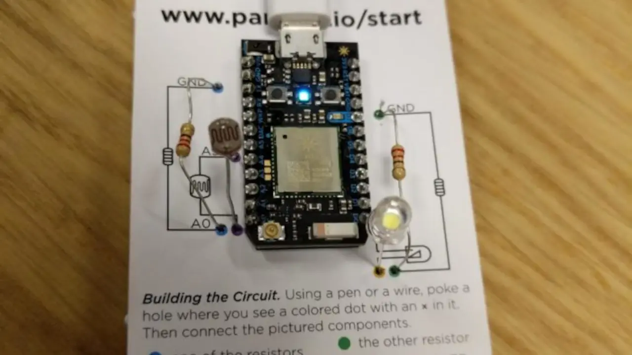 Setting up the “Blinky” hardware for the Particle Photon