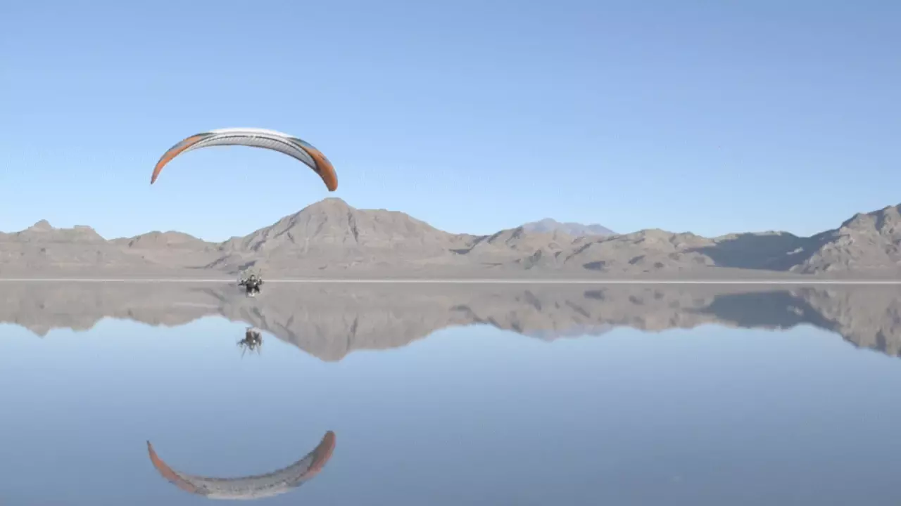 Figure 2: Trey German flying over the salt flats.