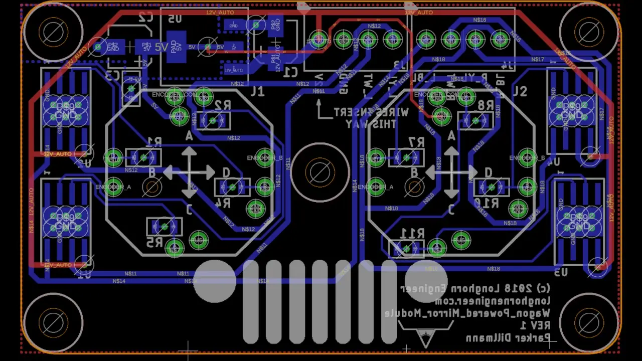 Wagon Powered Mirror Module REV 1 Layout.