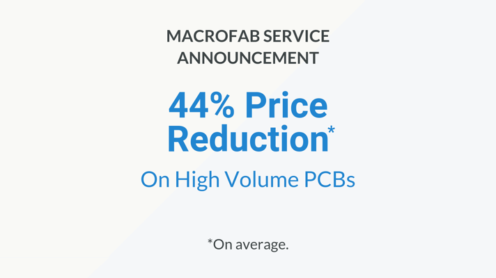 MacroFab Announcement – 44% Price Reduction On Production PCBs